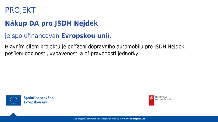 Pořízení DA pro&nbsp;JSDH Nejdek